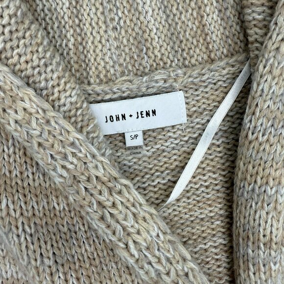 John + Jenn Cardigan Womens Small Beige Chunky Knit Long Sleeve Boho Lagenlook - Picture 3 of 7